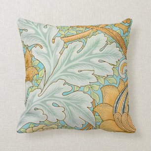 Almofada William Morris Vintage Foloral Azul Dourado