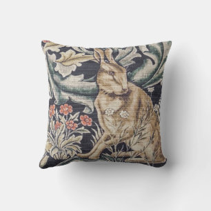 Almofada William Morris Vintage Forest Rabbit Floral