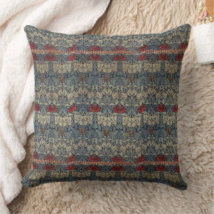 Almofada William Morris Vintage Red Floral Patterno