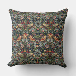 Almofada William Morris Vintage Strawberry Thef Birds Blue