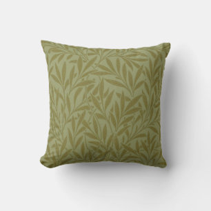 Almofada William Morris Willow Antique Verde Folha Verde Ar