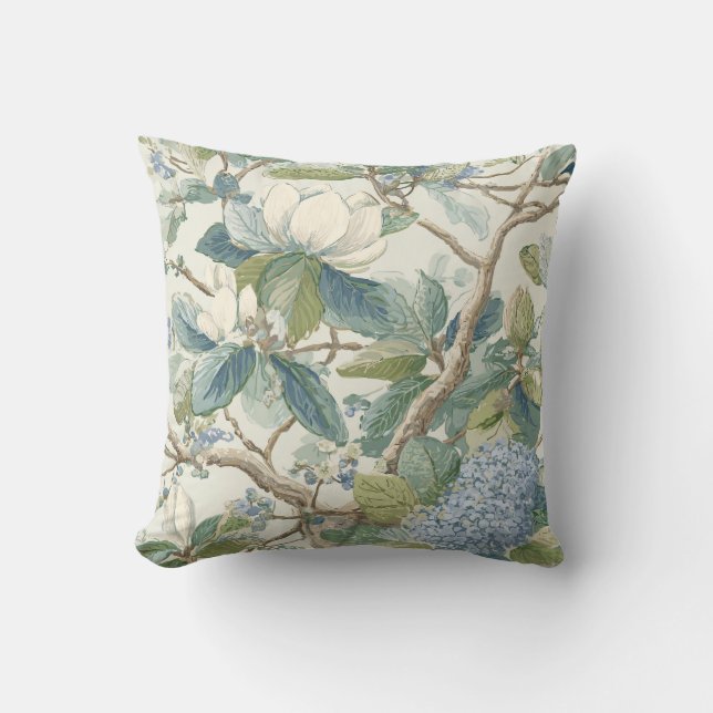 Almofada Willow Little Magnolia Wallpaper Floral Coastal  (Frente)