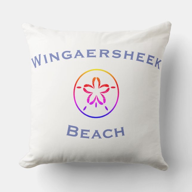Almofada Wingaersheek Beach Longitude/Latitude Throw Pillow (Frente)