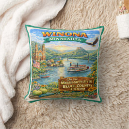 Almofada Winona, MN Minnesota Souvenir Pillow