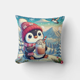 Almofada Winter Cozy Penguin