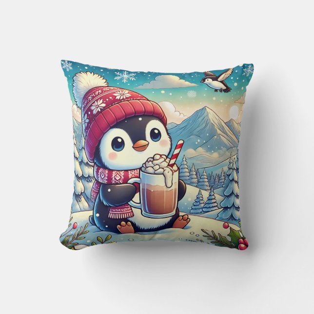 Almofada Winter Cozy Penguin (Frente)