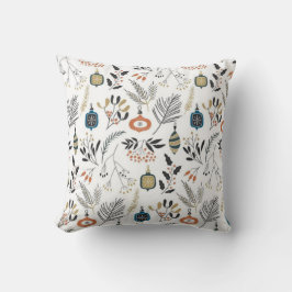 Almofada winter floral hand-drawn botanical seasonal flower