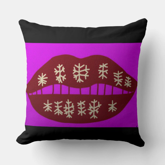 Almofada Winter Holiday Smile Throw Pillow (Frente)