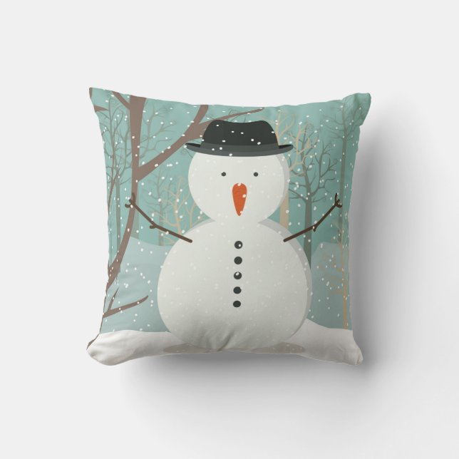 Almofada Winter Snowman Travesseiro (Frente)