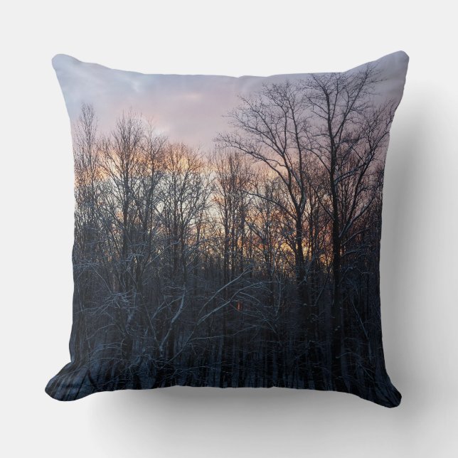 Almofada Winter Sunrise I Pastel Nature Landscape (Frente)