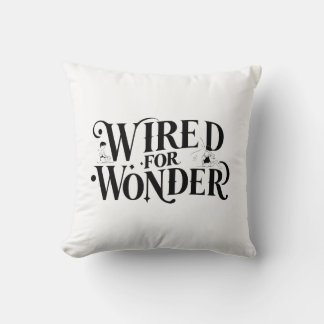 Almofada "Wired for Wonder" Inspirational Throw Pillow