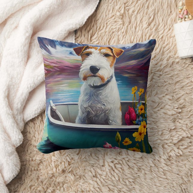 Almofada Wirefox Terrier em um remo: Uma aventura cênica (Cobertor)