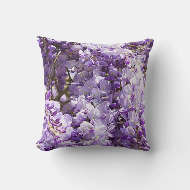 Almofada Wisteria Purple Floral Flor Tree Violet (Frente)