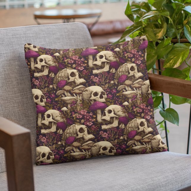 Almofada Witch's Garden Skull Purple Pumpkin  (Criador carregado)