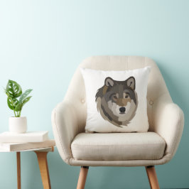 Almofada Wolf Head Animal Cinza Selvagem Wolf