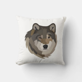 Almofada Wolf Head Animal Cinza Selvagem Wolf