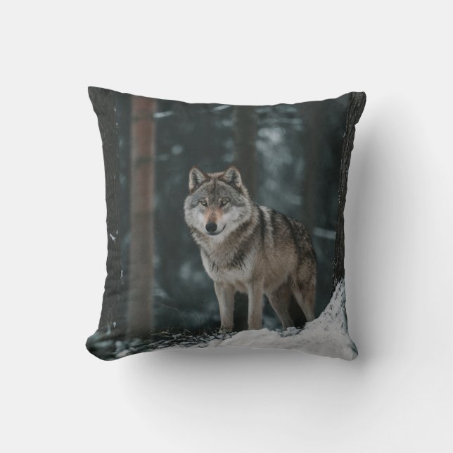 Almofada Wolf in Winter (Frente)