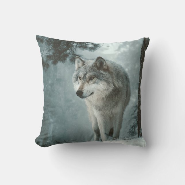 Almofada Wolf in Winter (Frente)
