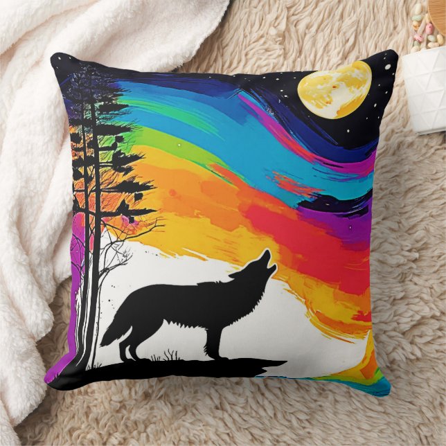 Almofada Wolf Moon Howl Art (Cobertor)