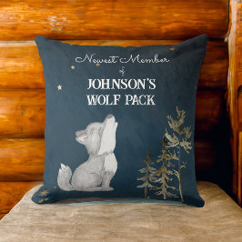 Almofada Wolf pack novo membro nome personalizado bebê
