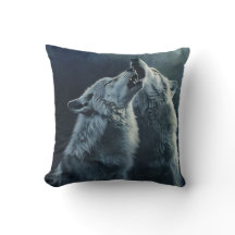 Wolves Howling Travesseiro por Designs da PS Natur