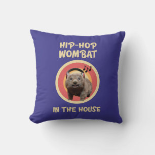 Almofada Wombat de Hip-hop Engraçado em Casa