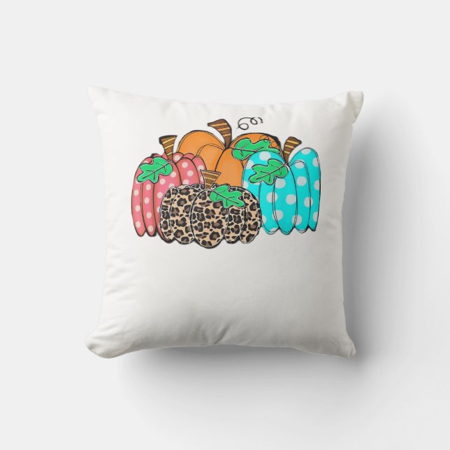 Almofada Women’s Pumpkin Leopard Print Graphic It’s Fall Y’ (Frente)