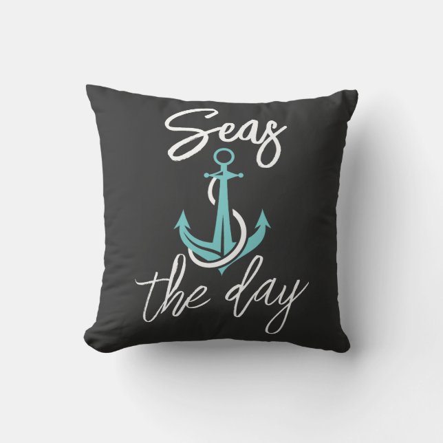 Almofada Women's Plus Size Seas the Day Throw Pillow (Frente)
