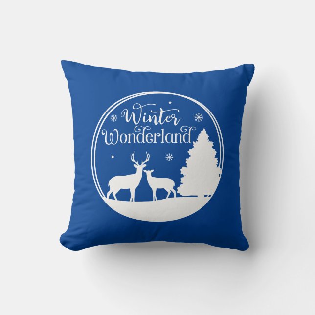 Almofada Wonderland Winter Scense com Deer (Frente)