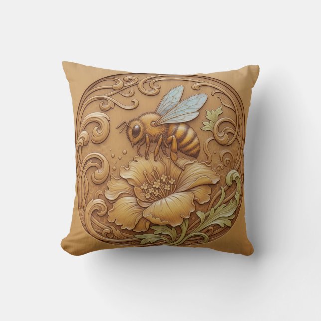 Almofada Wood carving effect Throw Cushion (Frente)