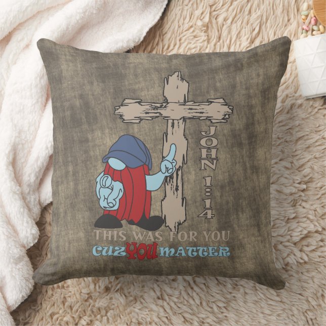 Almofada Wood Cross Porque Você Importa John 1 14 (Cobertor)