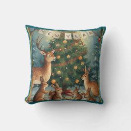 Almofada Woodland Animal Christmas New Year
