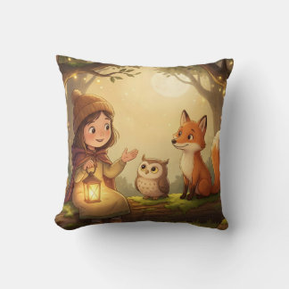 Almofada Woodland Bedtime Story Nursery Throw Pillow