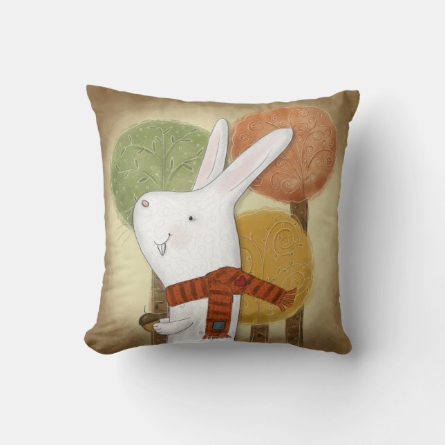 Almofada Woodland Bunny com Acorn (Frente)