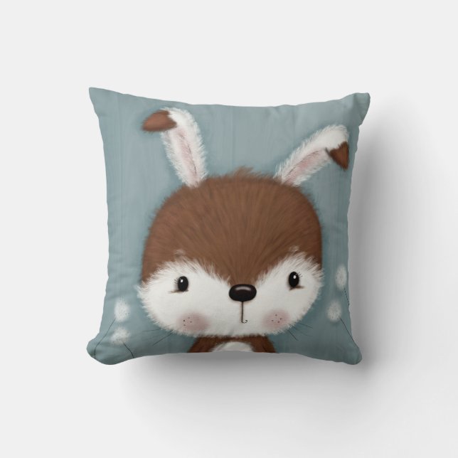 Almofada Woodland Bunny Portrait (Frente)