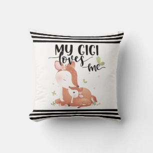 Almofada Woodland Deer Doe and Baby Fawn My Gigi Me ama