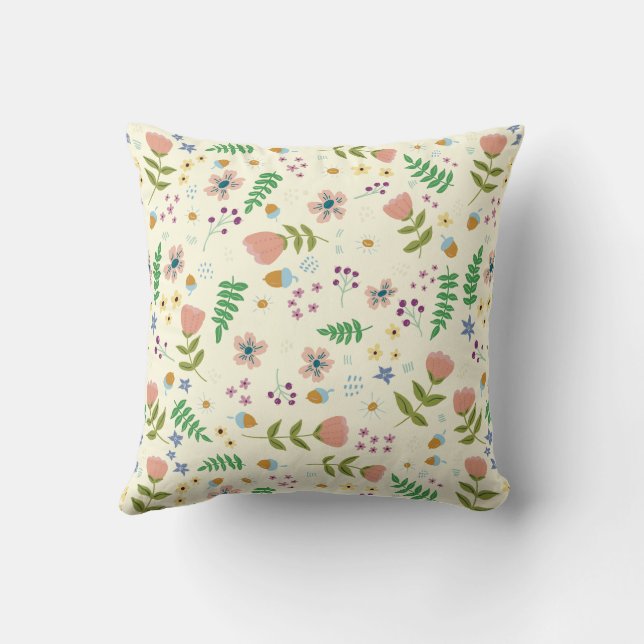 Almofada Woodland Floral Travesseiro decorativo (Verso)