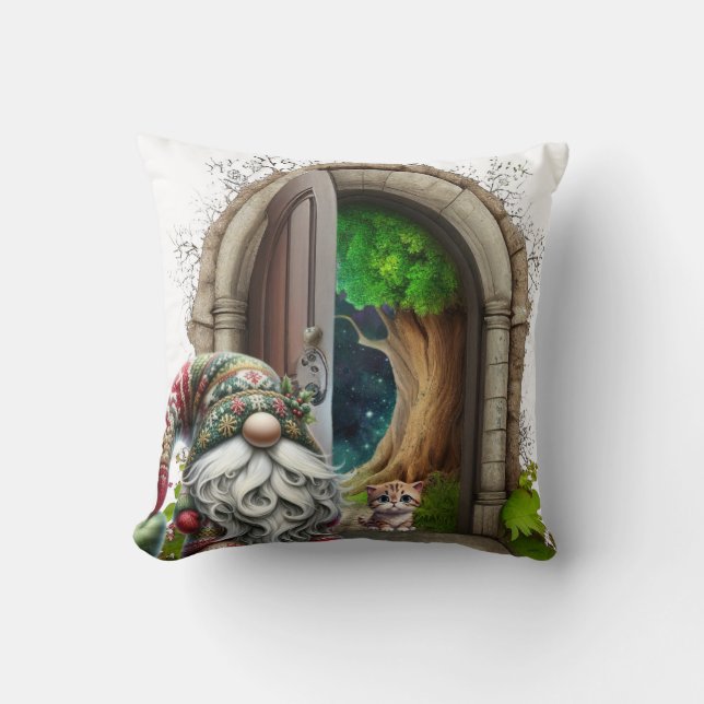 Almofada Woodland Gnome and Woodland Letter A (Frente)