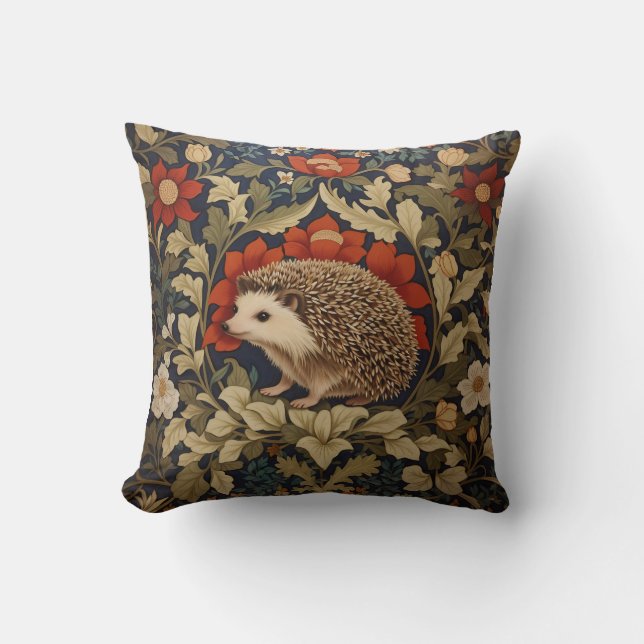 Almofada Woodland Hedgehog William Morris Inspirou (Frente)