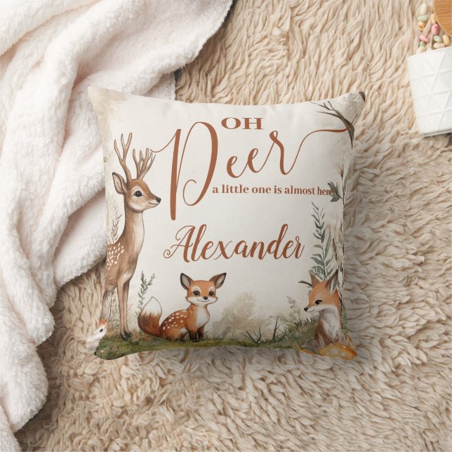 Almofada Woodland Oh Deer Theme Baby Shower (Cobertor)