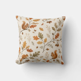 Almofada Woodland Squirrel & Acorn Fall Throw Pillow