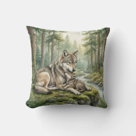 Almofada Woodland Wolf Family Kids