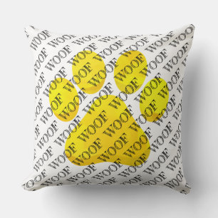 Almofada WOOF Typografia Cog Paw Imprime Moderna Brincadeir
