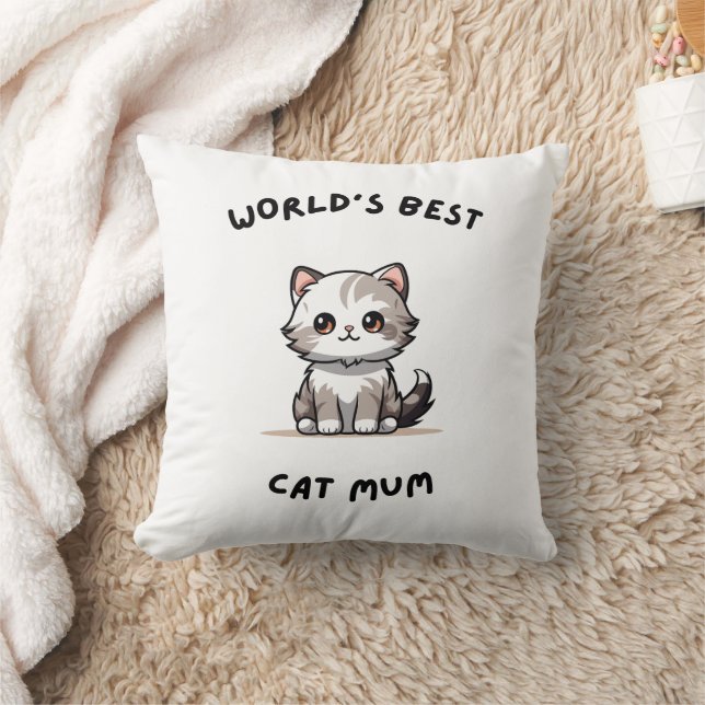Almofada  World’s Best Cat Mum Cute Design (Cobertor)