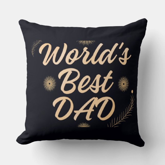 Almofada World's Best Dad  Simple Typography Fathers (Frente)
