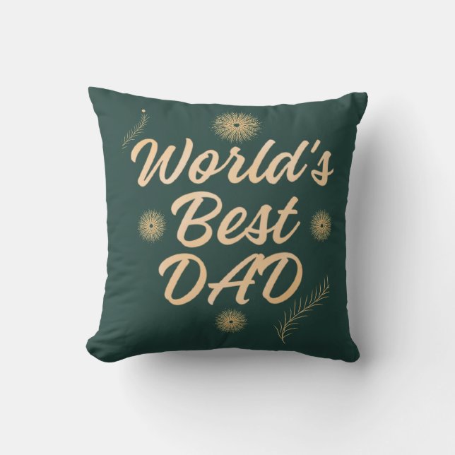 Almofada World's Best Dad  Simple Typography Fathers (Frente)