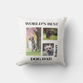 Almofada World's Best Dog Dad Custom Name Gift