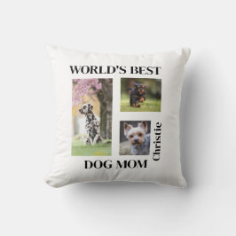 Almofada World's Best Dog Mom Custom Name Gift
