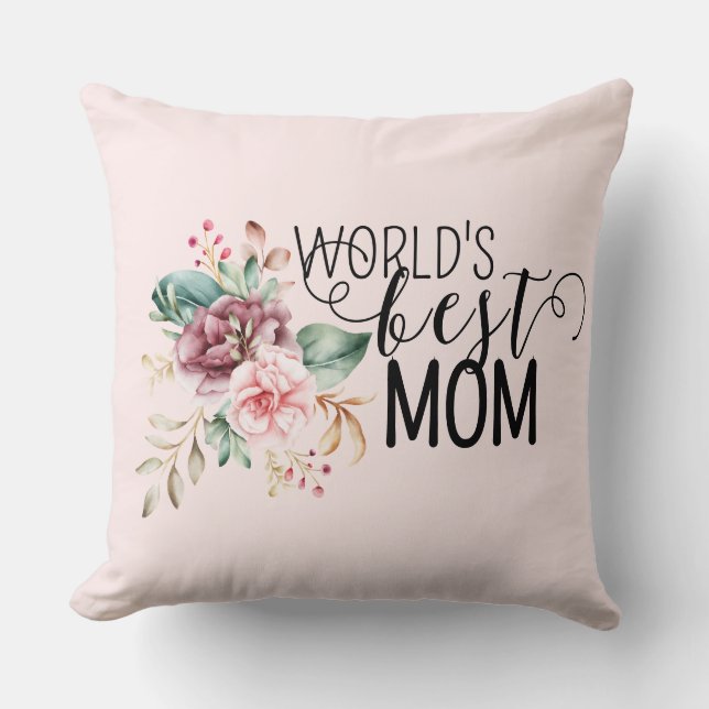 Almofada World's BEST Mom Pillow Mother's Day Gift (Frente)