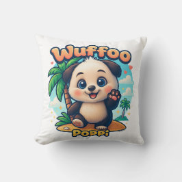 Almofada Wuffoo Poppi Cute Kawaii Puppy Tropical Island